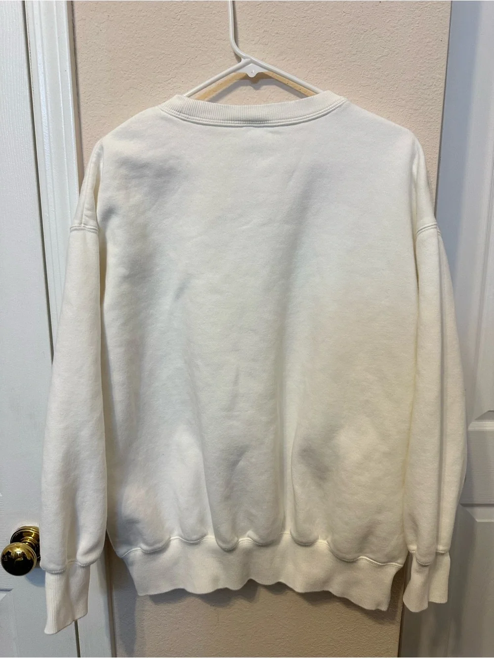 Nike Cream Crewneck Sweatshirt with Black Swoosh